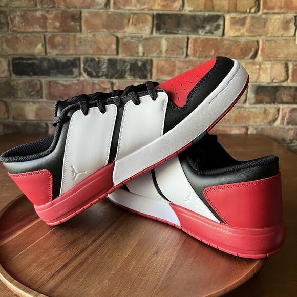 Nike Air Jordan NU Retro 1 Low Varsity Red Black Sneakers Shoes Mens 11 - Picture 14 of 16